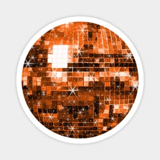 Twinkle Orange Disco Ball Pattern Magnet